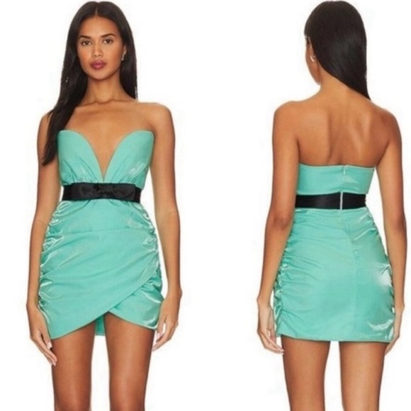 SUPERDOWN Lexi Sweetheart Mini Dress in Teal NWT - Picture 1 of 8